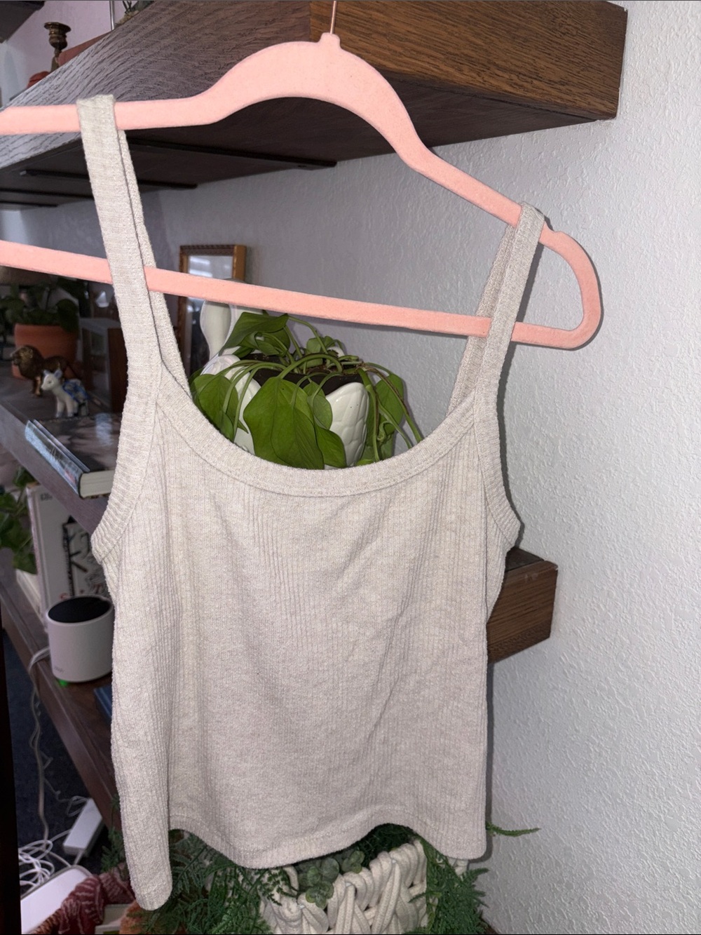 Universal Thread Ribbed Tank Top — Light Cream